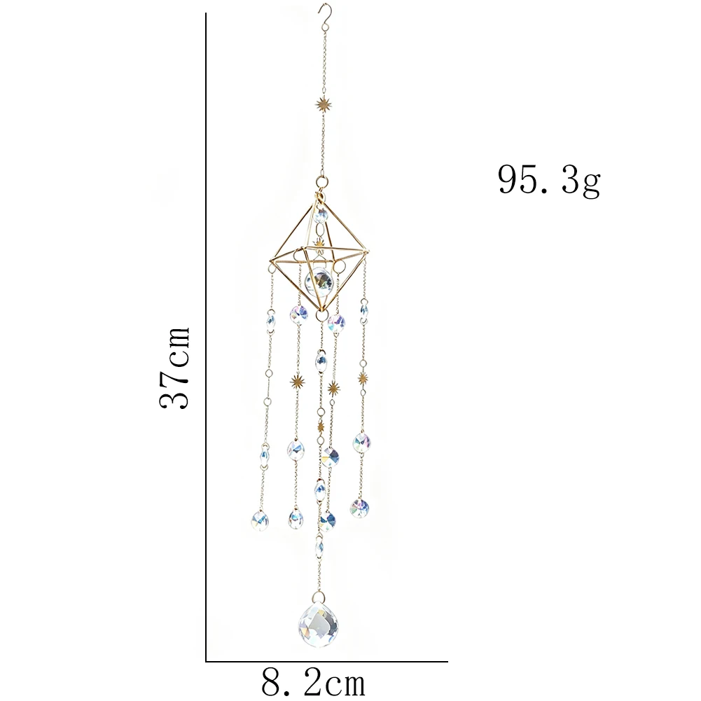 Geometrischer Diamantrahmen Kristall-Sonnenfänger Ornament AB Prisma Kristall-Lichtfänger Fenster-Veranda-Terrassen-Wanddekoration Regenbogen-Effekt – Detail 6