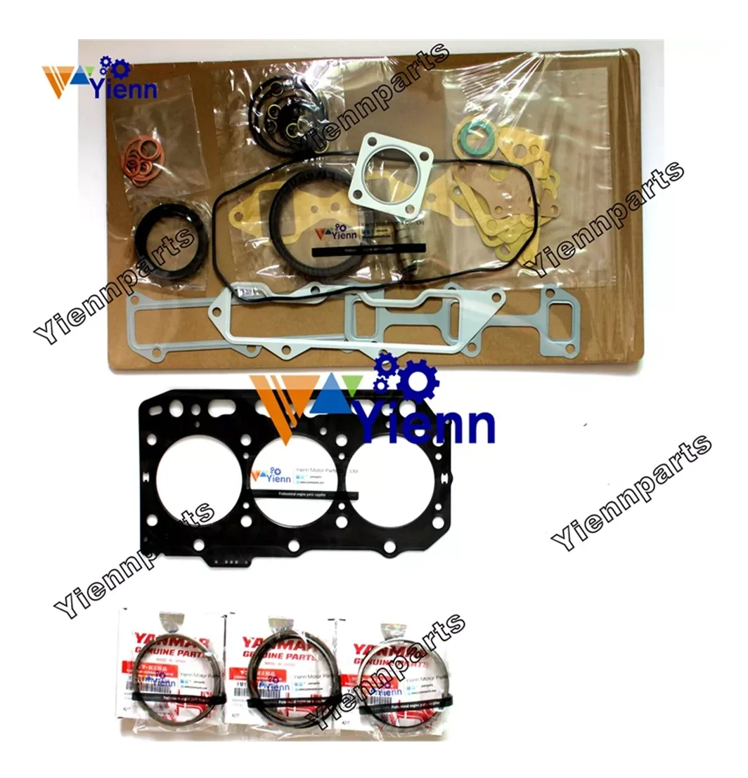 3D84N-2 Overhaul Full Gasket Kit With Piston Ring For Komatsu Engine Repair PartsWA40-3 WA30-3 WA50-3  Excavator PC28UU-2