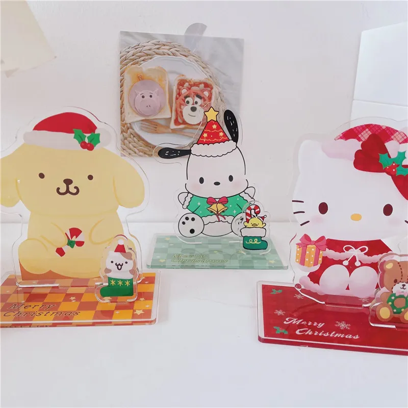 Sanrio Hellokitty Christmas Anime Peripherals Eve Creative Student Female Gift Acrylic Desktop Plaque Kulomi Melody Jade Guigou