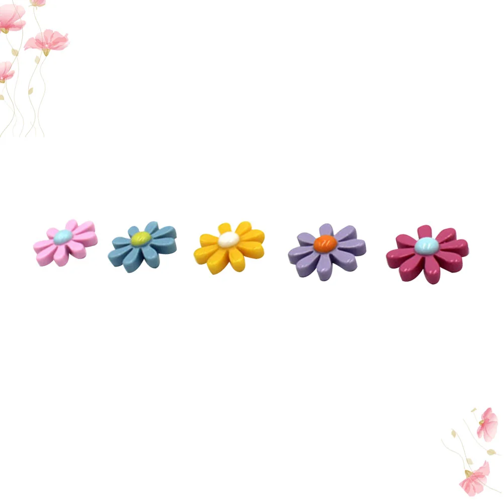 5 Pcs Small Daisy Fridge Magnet Eight Petals Stickers Resin Messenger