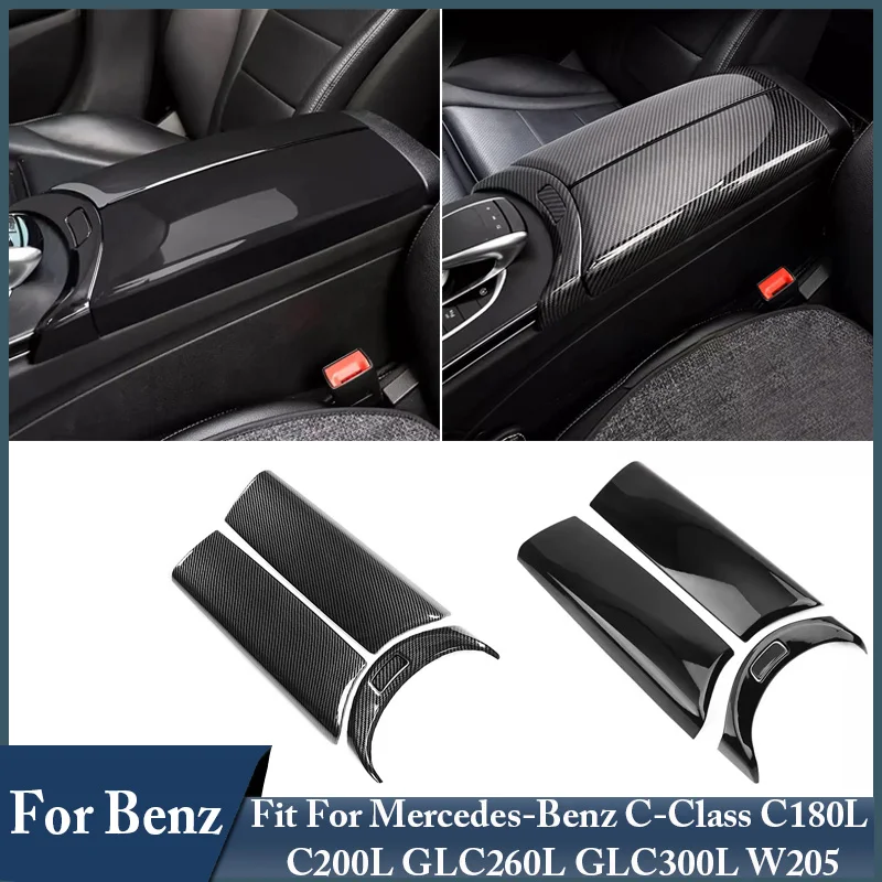 For Benz Car Interior Center Armrest Box Cover Decorative Sticker Fit For Mercedes-Benz C-Class C180L C200L GLC260L GLC300L W205