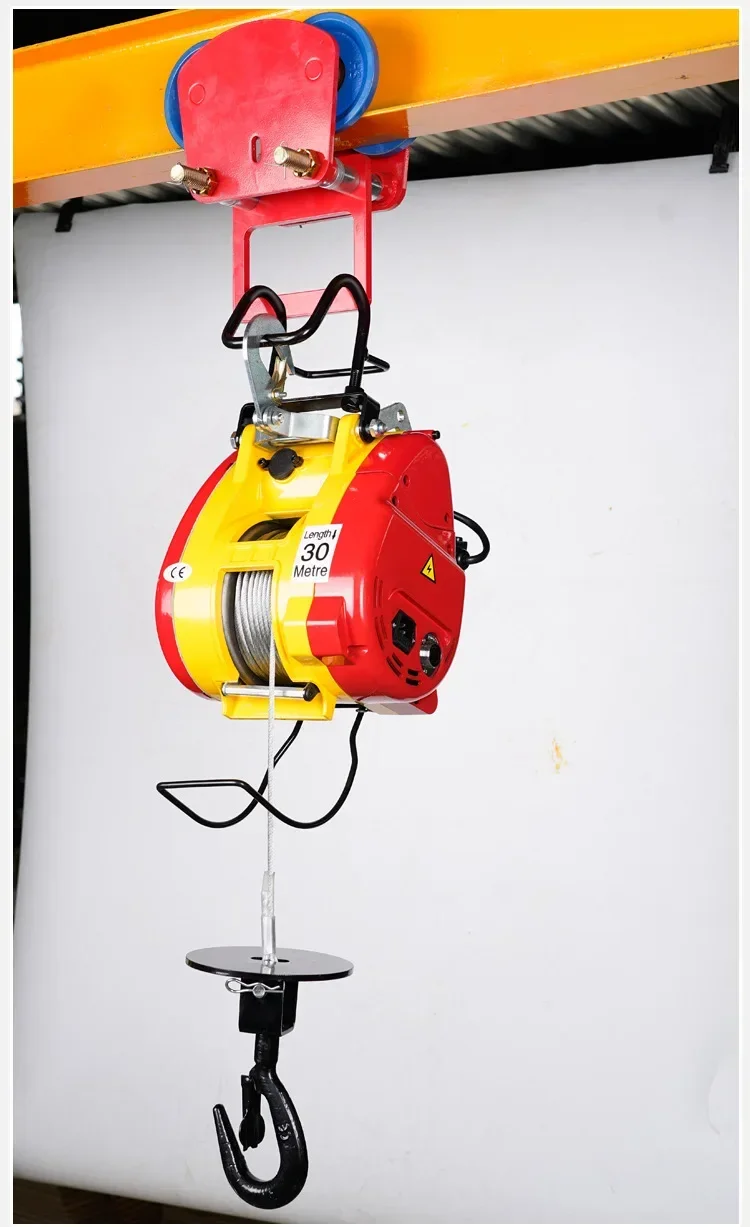 for 220V Electric Hoist Household Small Crane Portable Suspension Line Control Lifting Crane Lifting Tools And Equipment