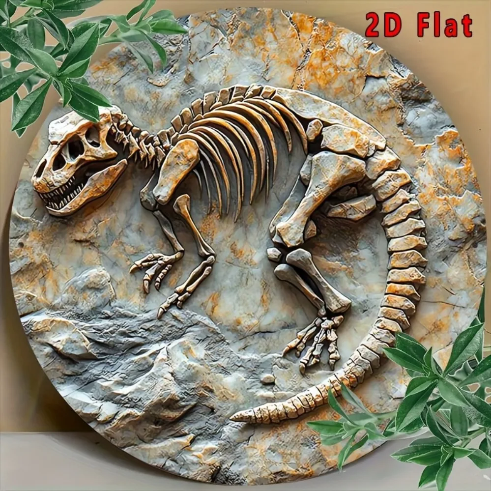 Retro-Dinosaurier-Fossil-Wandkunst, Vintage-Dinosaurier-Skelettkunst für Zuhause, Café, Küche, Wohnzimmer – Weihnachtsgeburtstagsgeschenk,