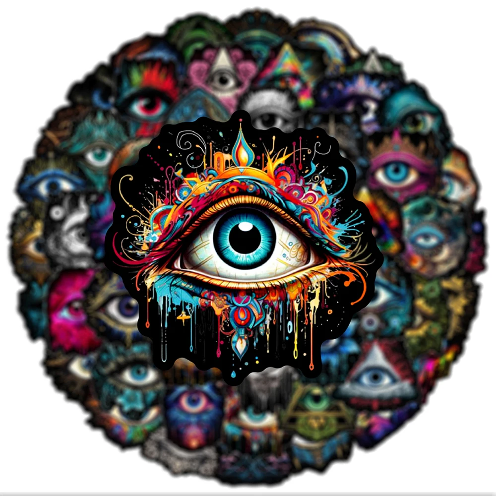 

10/30/50pcs Cool Gothic God Eyes Evil Eye Cartoon Stickers Graffiti Decals Waterproof DIY Phone Guitar Diary Car Vintage Sticker