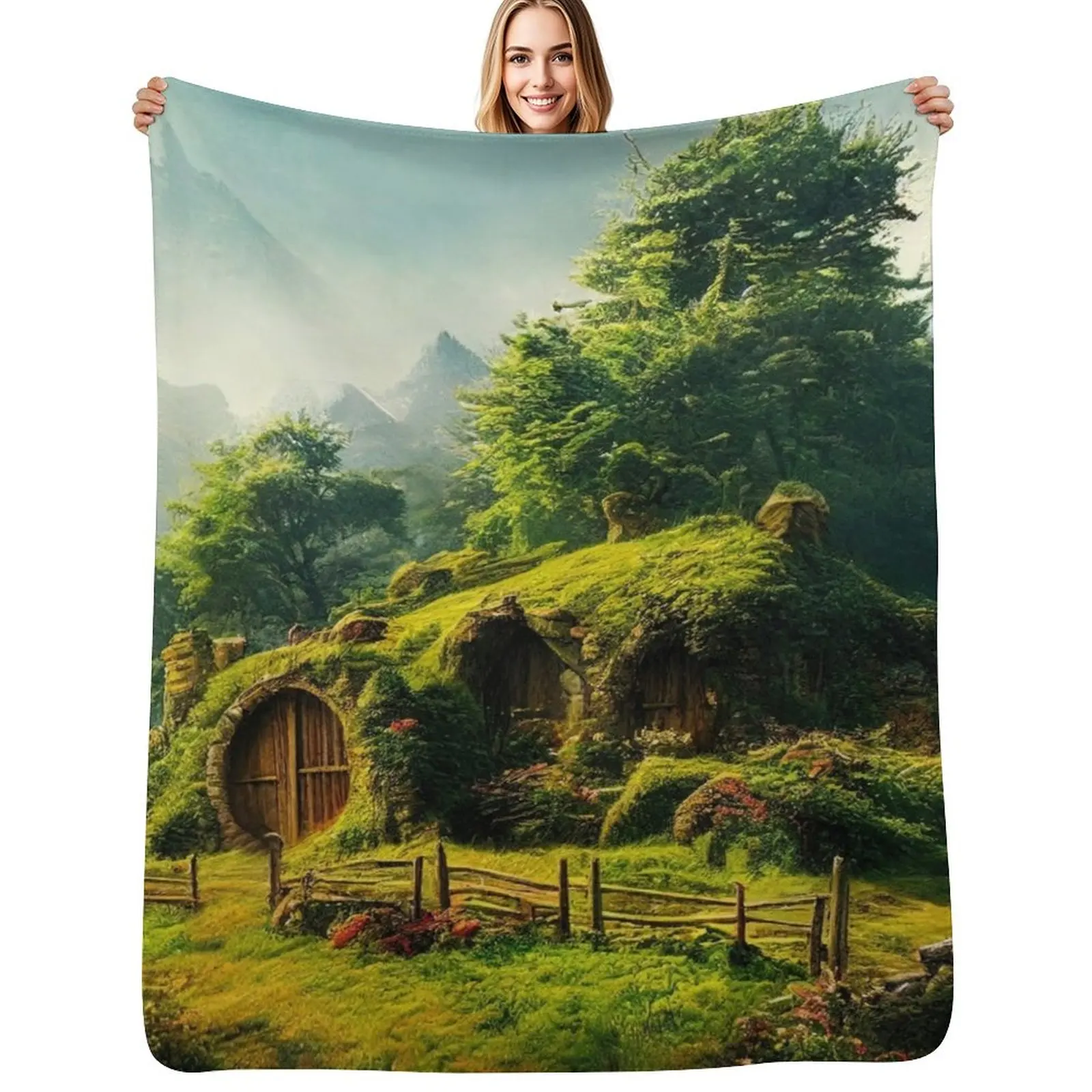 

Good Day Shire Throw Blanket Furry decorative Weighted Flannel Fabric Blankets