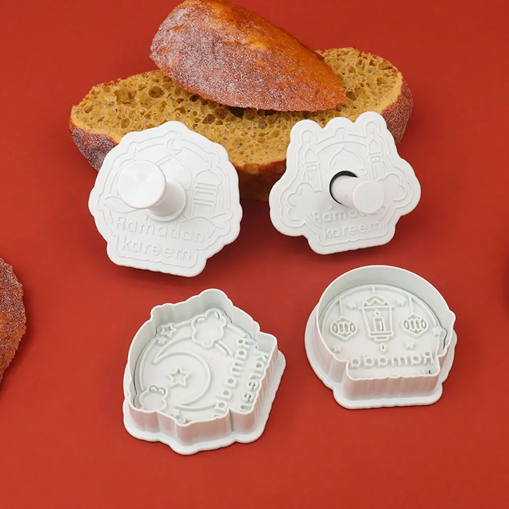 

4Pcs Cookie Mold ABS Material Castle Shaped Dessert Making Supplies Plastic Biscuit Molds DIY Baking Tools