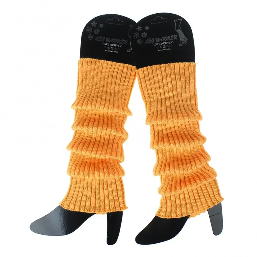 Elegant Ribbed Leg Warmers Knitted Fall Winter Sports Women Girls Leg Warmers Boots Socks Patchwork Color