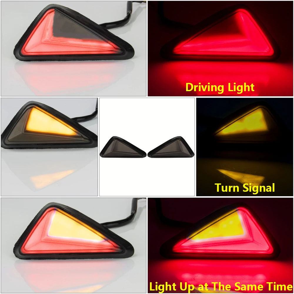 10MM Motorcycle Flush Mount Triangle Turn Signal Light Amber White Red LED Indicator Lamp DRL Blinker Flasher Moto Accessories image 6