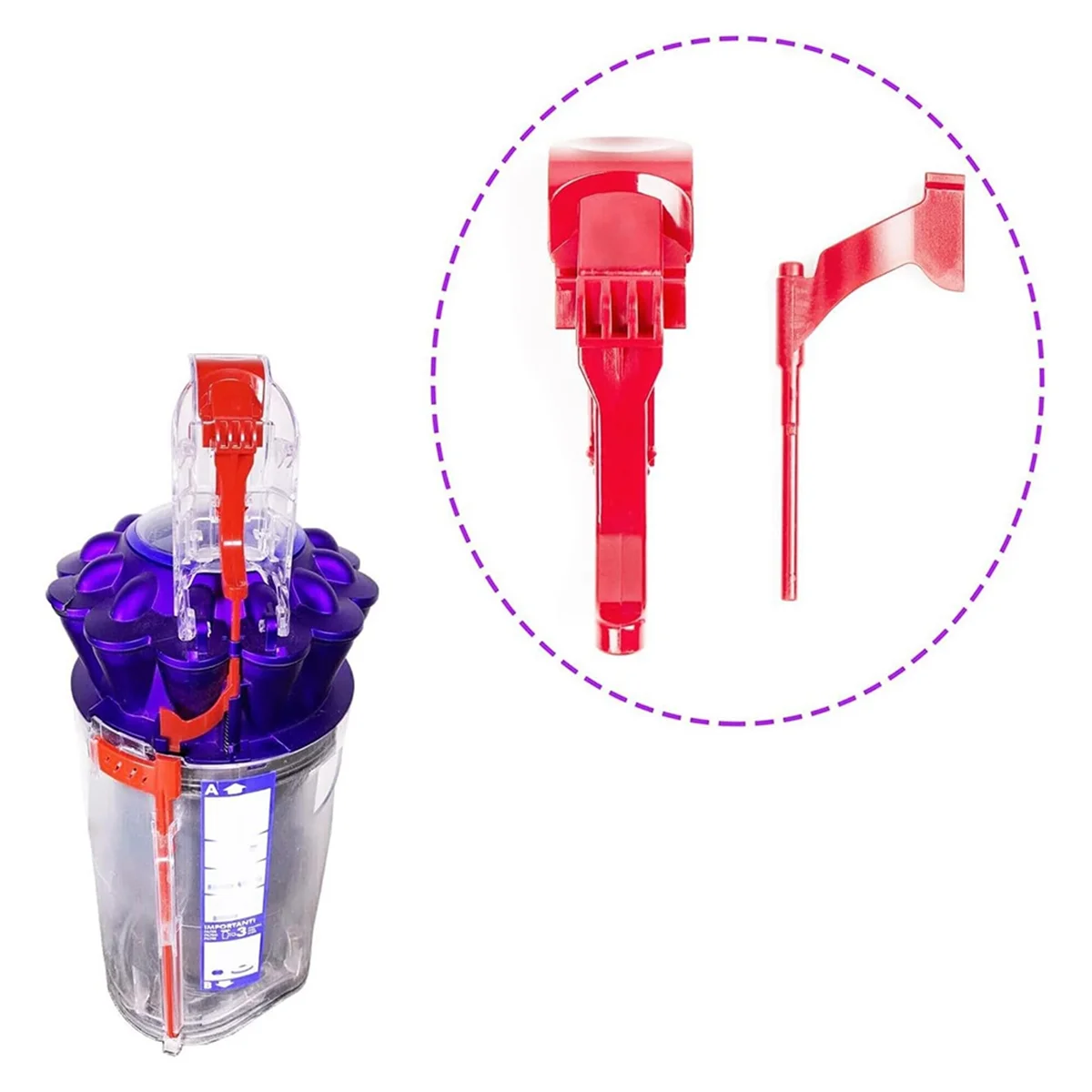 A99TVacuum Cyclone Red Canister Button Release Catch Clips Replacement for Dyson DC41 DC43 DC65