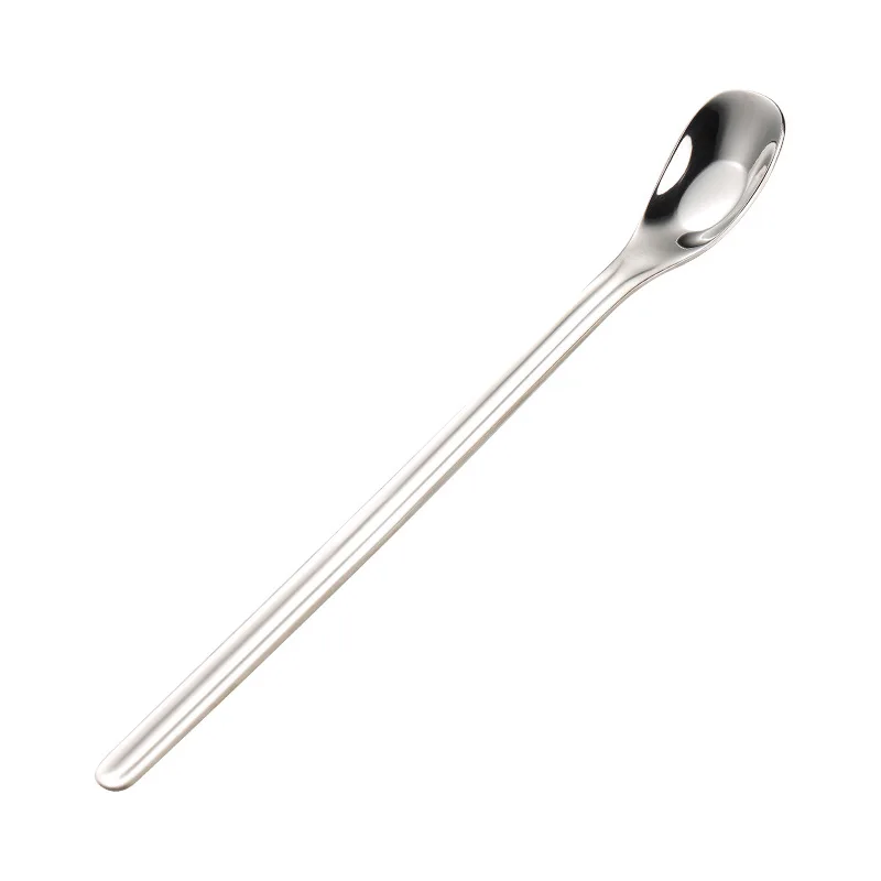 LMM stainless steel coffee mixing spoon ingot flat bottom dessert spoon