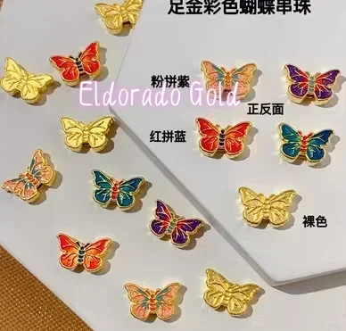 

Eldorado Gold 24k pure god charms 999 real gold butterfly charms diy handstrings