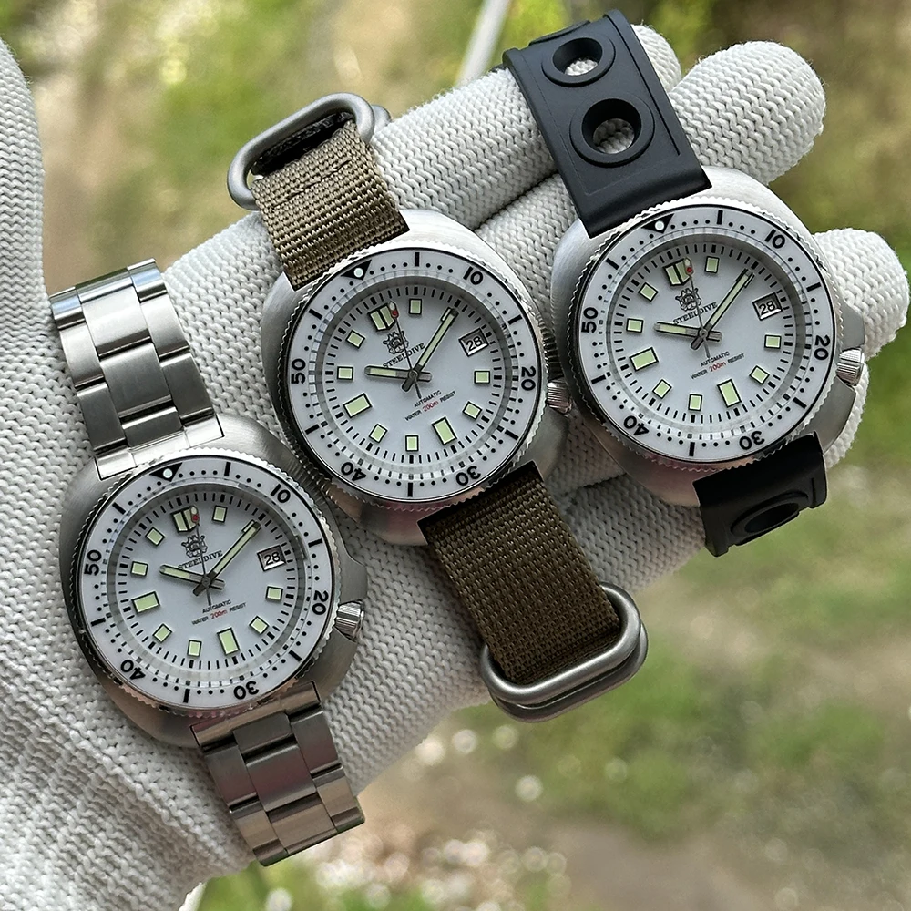 STEELDIVE Official SD1974 White Bezel Insert 40.5mm Stainless