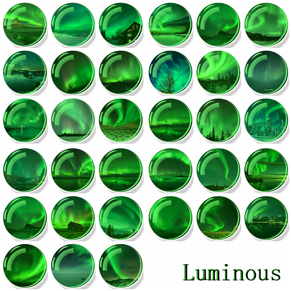 Luminous Northern Lights Necklaces Aurora Glass Ball Pendant Glow In The Dark Necklace Women Polar Lights Astronomy Jewelry Gift