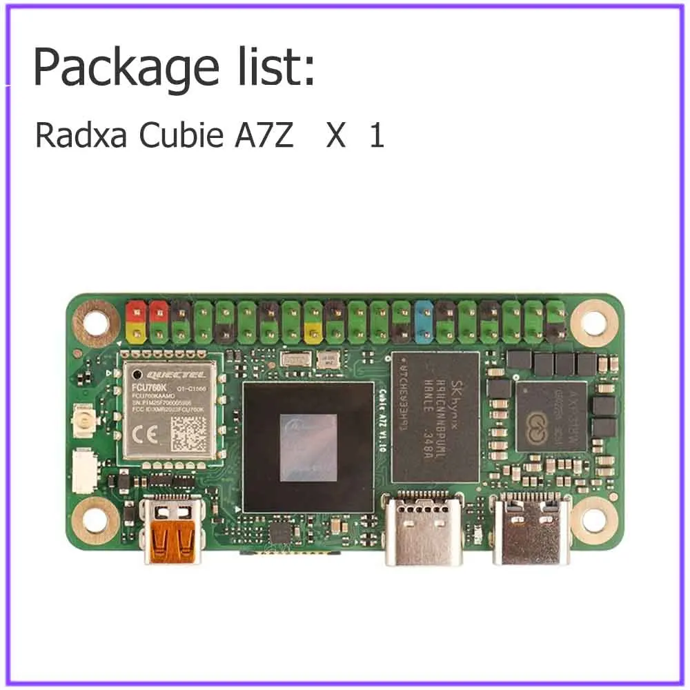 Radxa Cubie A7Z 8GB 4GB 1GB RAM Allwinner A733 SoC with octa-core