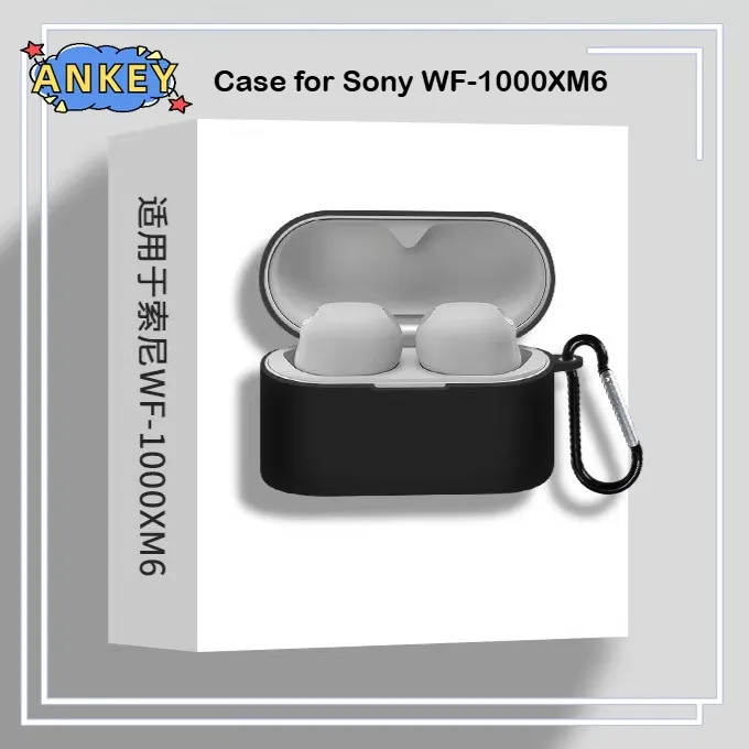 

Силиконовый чехол для наушников Sony WF-1000XM6 с крючком, защитный противоударный чехол для беспроводных наушников со шнурком