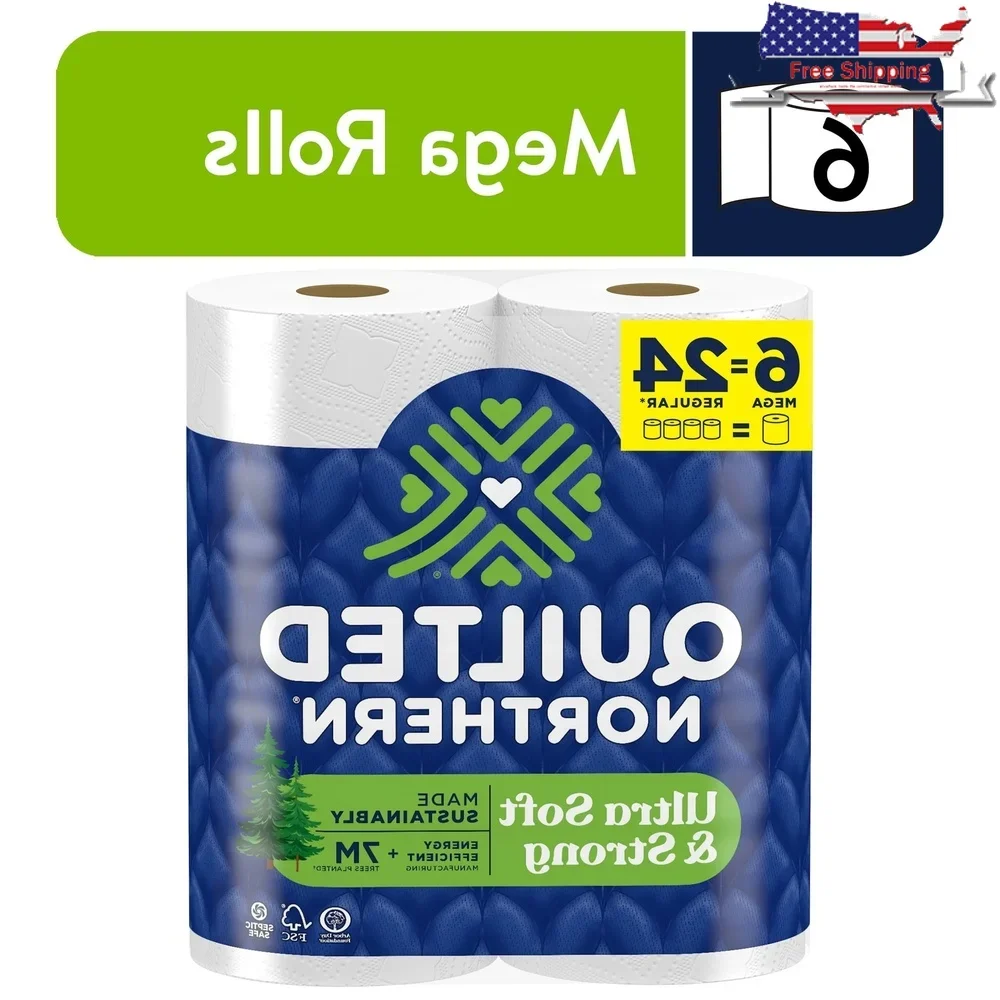 

Ultra Soft Strong 2 Ply Toilet Paper 6 Mega Rolls 295 Sheets Each Septic Safe Unscented Stronger Durable Eco Friendly Tree