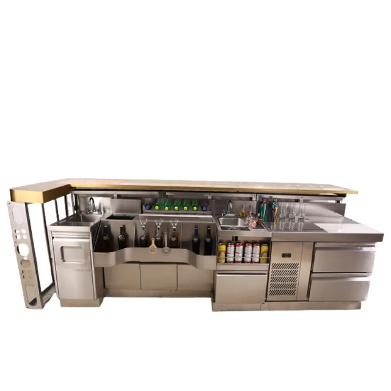 Stainless steel cocktail bar nightclub workbench - refrigeration equipment