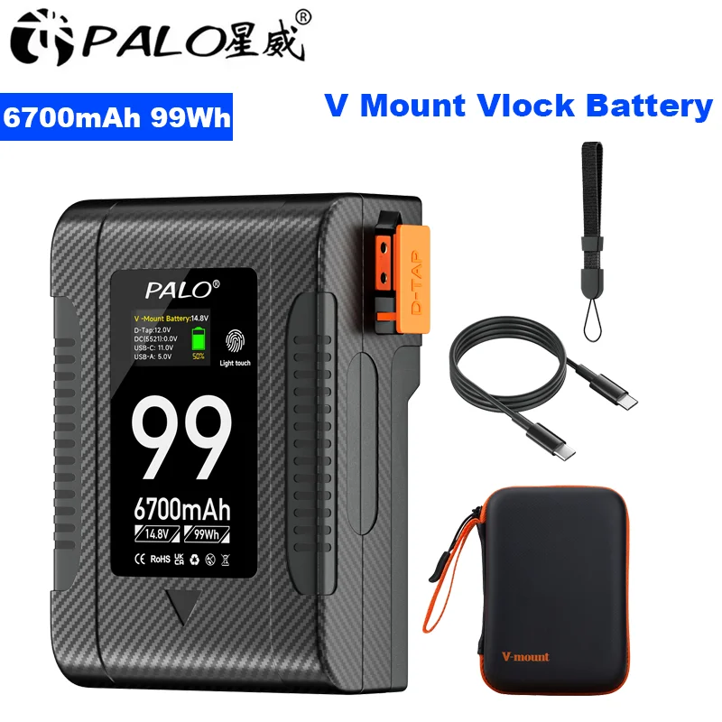 

V-Mount BP-99W V-Lock Battery V Mount Battery Camera Battery For Canon R5C Sony HDCAM XDCAM Camera BMPCC 6K Pro Iphone 15Pro