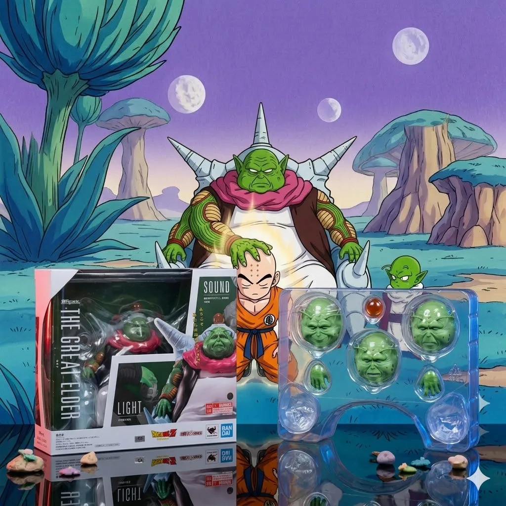 100% Original, en Stock, Bandai Tamashii Exclusive SHF Dragon Ball Z Saga Namek, Figura de Acción del Gran Anciano Guru, Juguete Coleccionable, Regalo