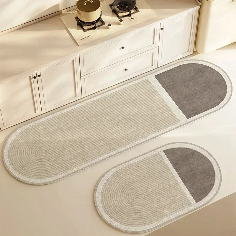 Super Absorbent Kitchen Floor Mat Long Diatomite Kitchen Rug Soft Washable Carpets Anti Slip Bathroom Entrance Doormat 주방매트