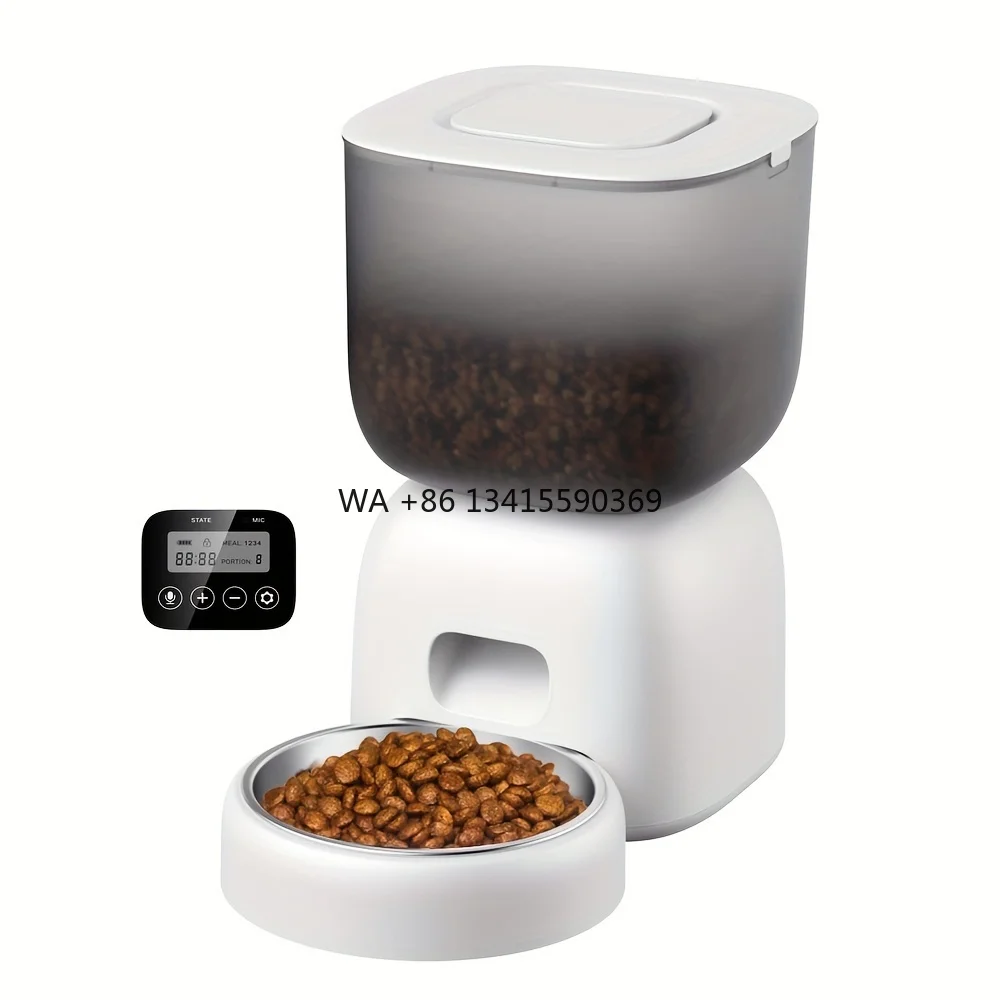 

USB Powered 3L Large Capacity Smart Pet Feeder Button/APP Control for Cats Small Dogs Automatic Dog Feeder Made of Plastic