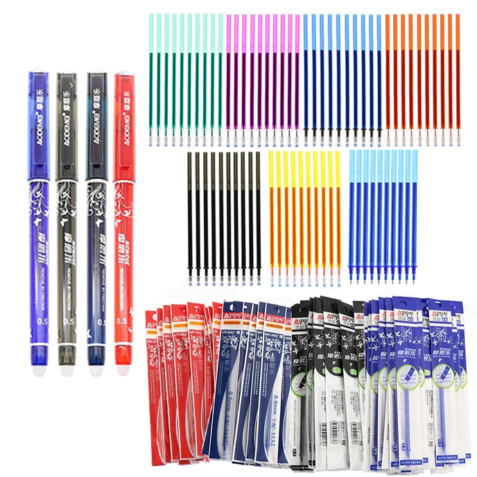 Magic Erasable Pen Refill Washable Handle Erasable Gel-Ink Pen Set Colored Ink Rod Stationery for School Office Supply