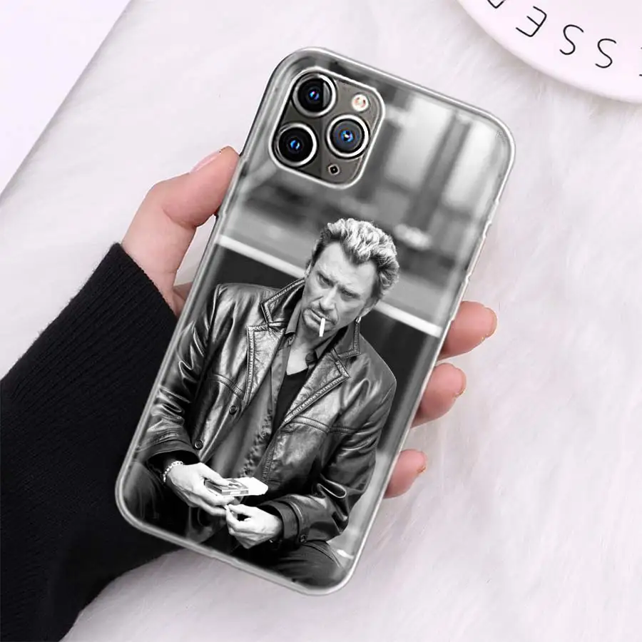 Johnny Hallyday Music Black Phone Case For Apple Iphone 12 Mini 14 13 15 Pro Max 11 X XS XR 16 Plus Funda Cover Shell C