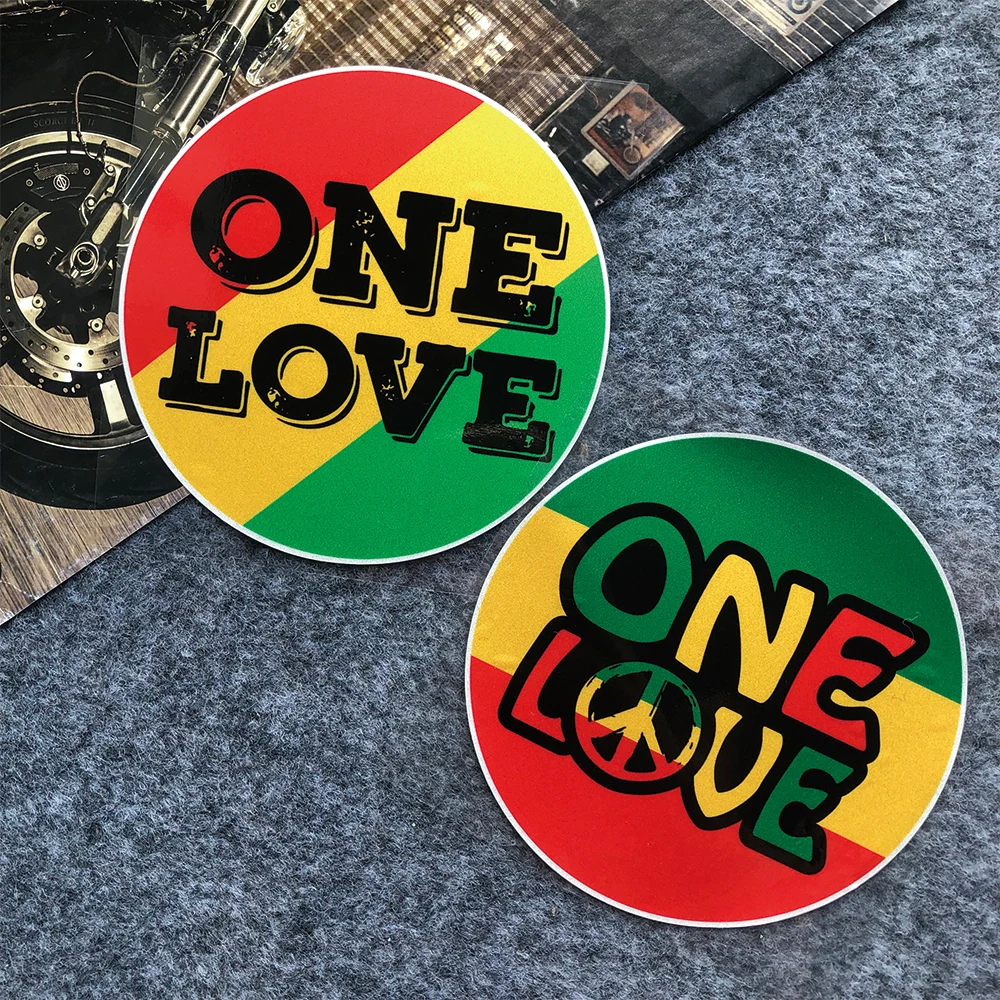 Vintage Rasta ONE LOVE Vinyl Reflective Car Stickers Decor Motorcycle Motor Bike Scooter Auto Body Windshield Deacl Accessories