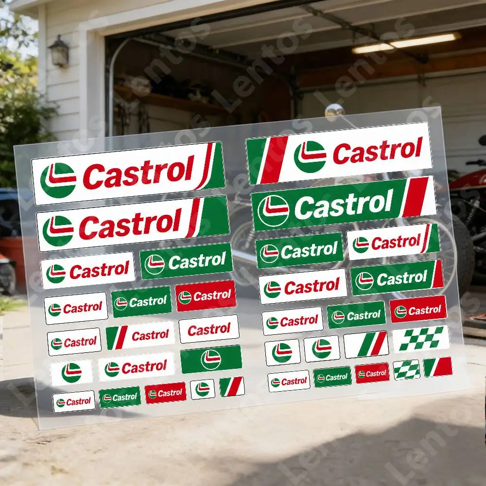 C-castr-ol Waterproof Reflective Motorbike Stickers Easy Peel Removable Decals For Motorcycle Car