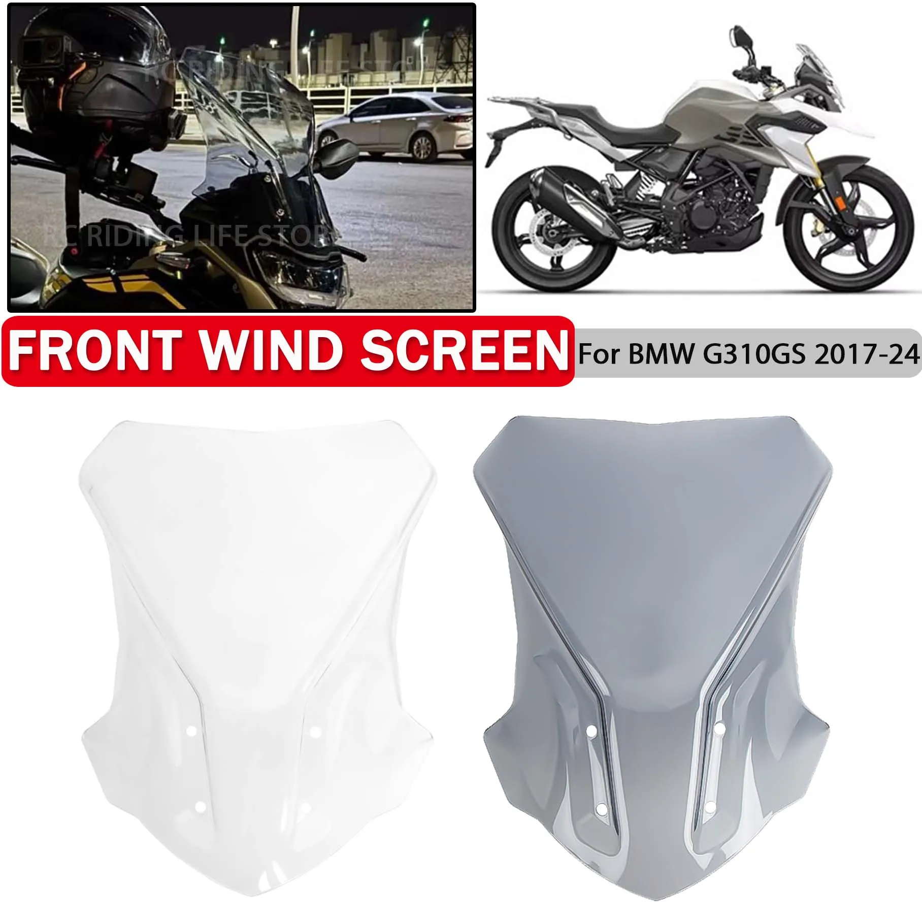 

Motorcycle ABS Windscreen For BMW G310GS G 310GS 310 GS 2017-2024 Fairing Windshield Deflector Protector Cover Front Wind Screen