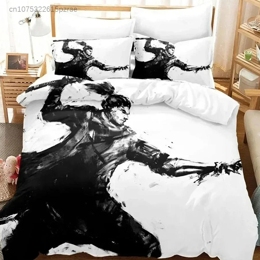 Top 3D Anime Sekiro Game Bedding Set Duvet Cover Bed Set Quilt Cover Pillowcase Comforter King Queen Size Boys Adult