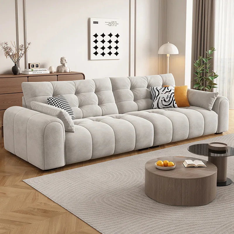 Cloud sofa living room small apartment technology velvet sofa straight row sofa