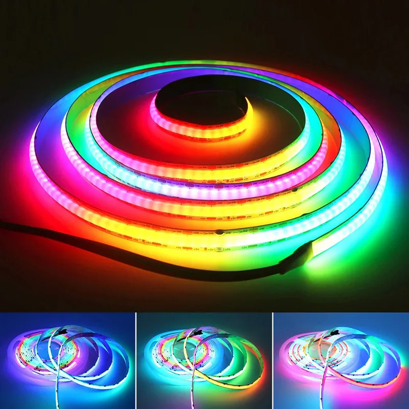 

Remote/Bluetooth/WiFi 720Leds/m LED Strip Lights RGBIC COB 24V 1M-5M Dream Color RGB Led Tape Color Changing for Party Home