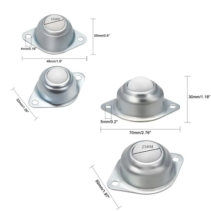 4 szt. Uniwersalny nylonowy łożysko kulkowe transferowe kółka okrągłe koło byka do akcesoriów systemu przetwarzania