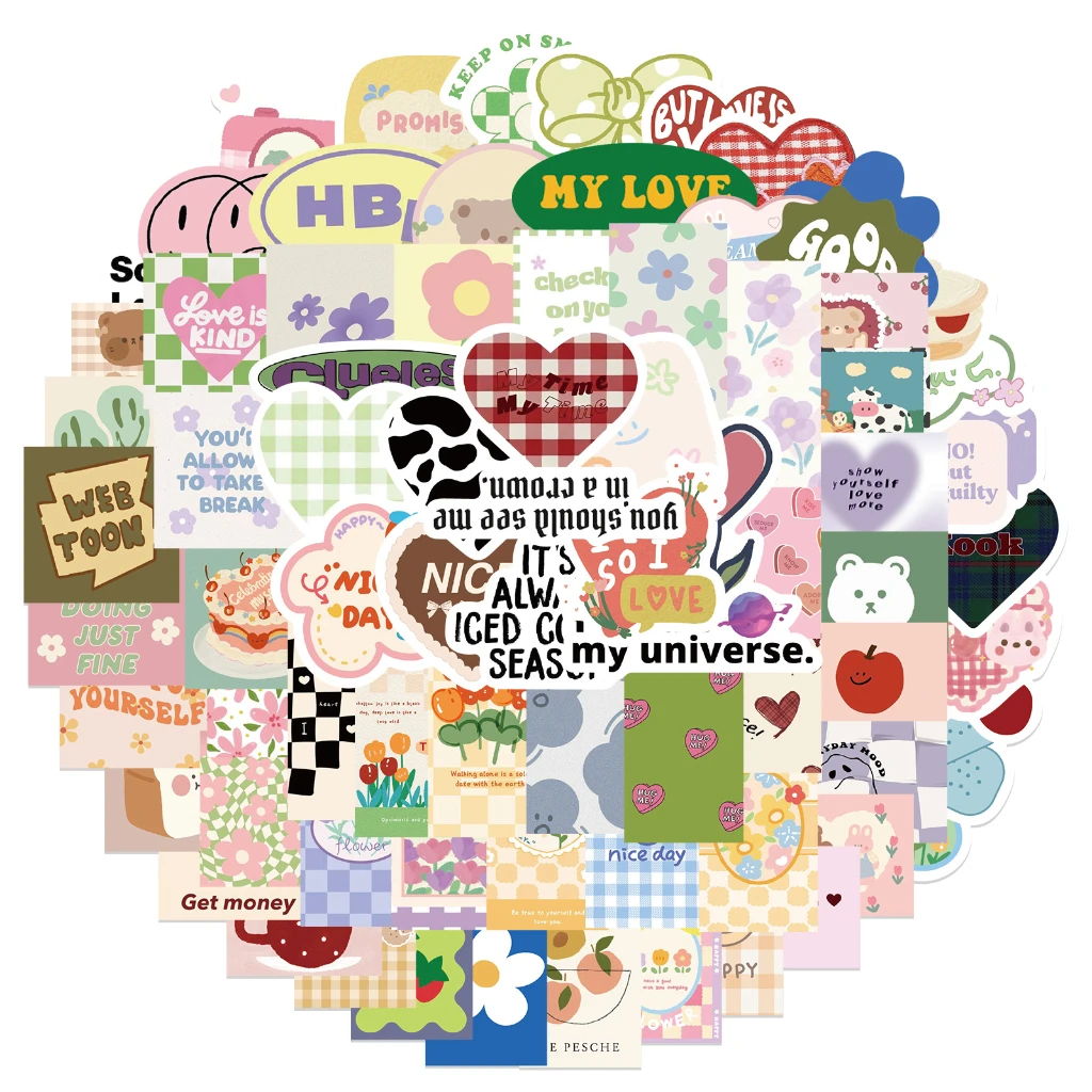 90PCS Cute Floral Heart Shaped Waterproof Stickers, Perfect DIY Decor for Notebook, Phone Case & Helmet  Peel Joy Sticker Store