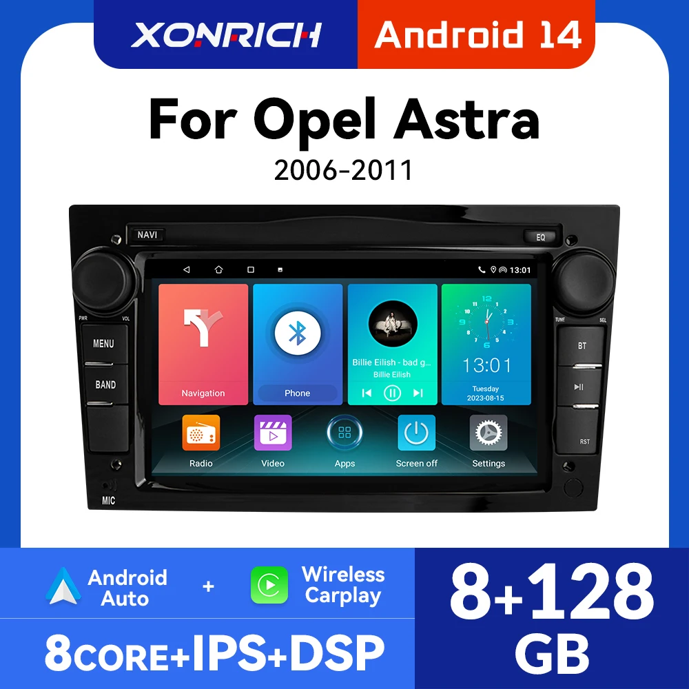 Wireless Carplay Android Auto Car Radio For Opel Astra H J 2004 Vectra Vauxhall Antara Zafira Corsa C D Android 14 GPS 4G WIFI