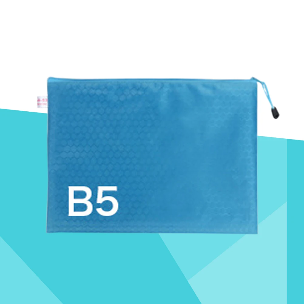 

B5 Zippered File Bag Document Bags Stationery ganizer Heavy Duty Football Pattern Waterproof Storage Box Travel Flight Office