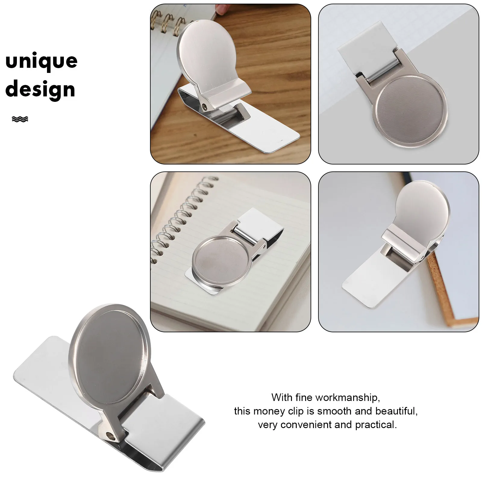 คลิปหนีบเงินโลหะระดับพรีเมียม ที่หนีบเงินที่แข็งแกร่งและปลอดภัยสำหรับธนบัตร บัตรเช็ค การ์ด ดีไซน์กะทัดรัด เหมาะสำหรับกระเป๋าสตางค์ กระเป๋าใส่ของพกพาในชีวิตประจำวัน