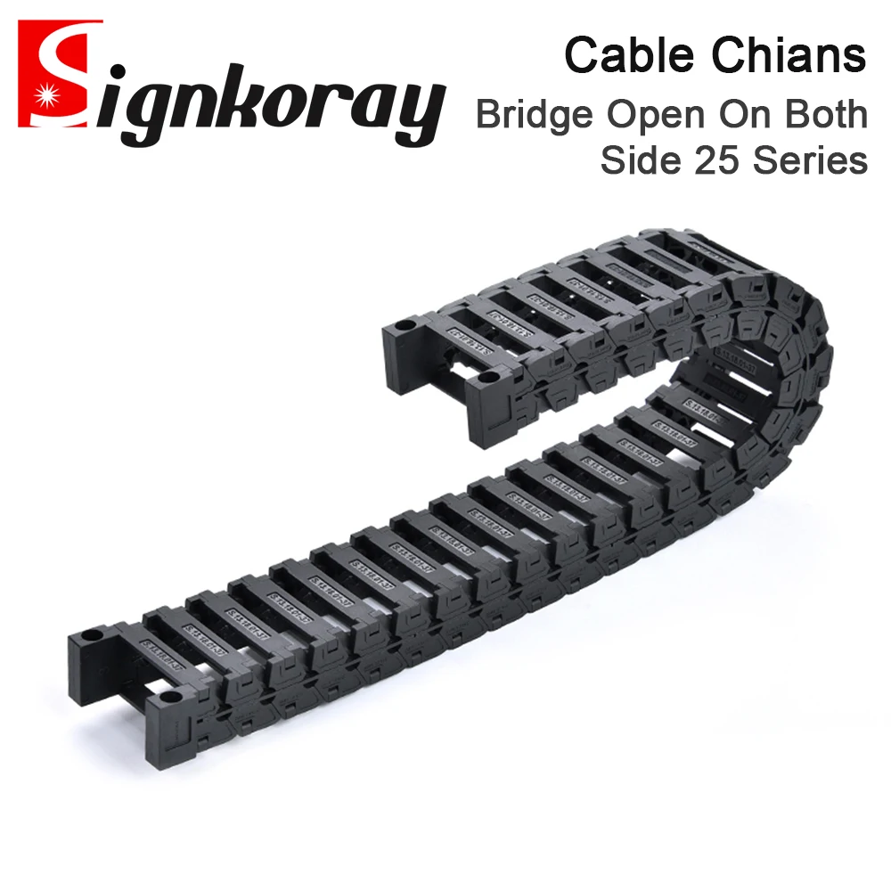 SignkoRay Cable Chain 25 Series High Speed Mute Bridge Open on Both Side Towline Transmission Drag Chain for Co2 Laser Machine