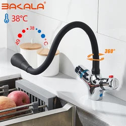 Rubinetto termostatico da cucina con finitura cromata in ottone di alta qualità, rubinetto da cucina miscelatore a temperatura costante, rubinetto per lavabo miscelatore