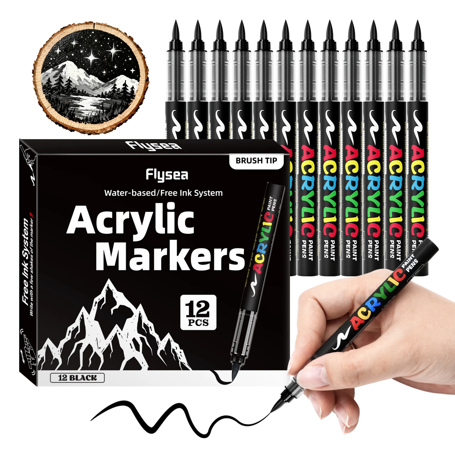 Direct liquid soft head acrylic pigment marker pen art painting supplies suitable for canvas, wood, glass, ceramic DIY crafts