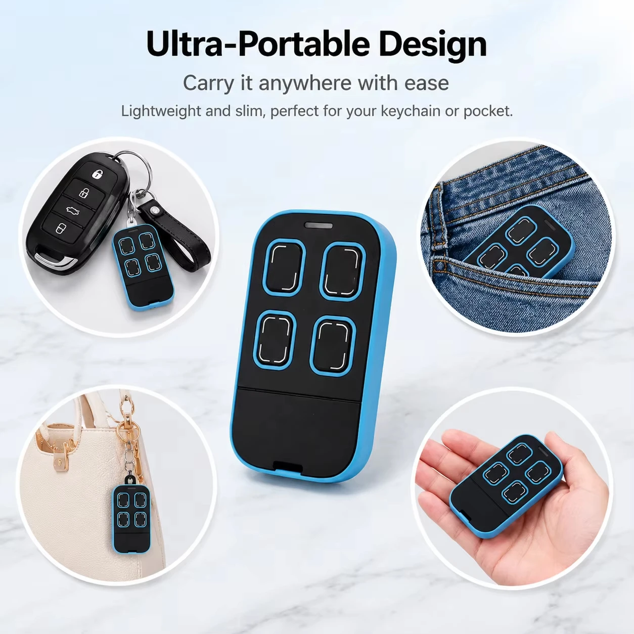 Wireless 4CH Rolling Code Remote Duplicator 280‑868MHz Multi‑Frequency 4‑in‑1 Copy Key Fob for Garage Gate Door