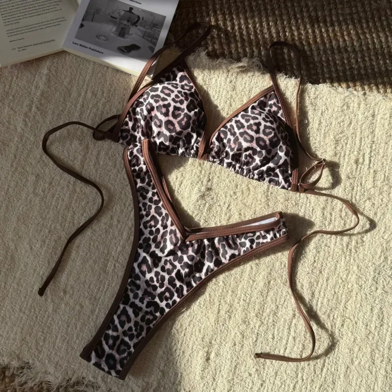 ليوبارد مثير البيكينيات 2025 المايوه النساء ملابس السباحة رفع الإناث الشاطئ ملابس سباحة حريمي لباس سباحة البرازيلي مجموعة البكيني بركة السباح