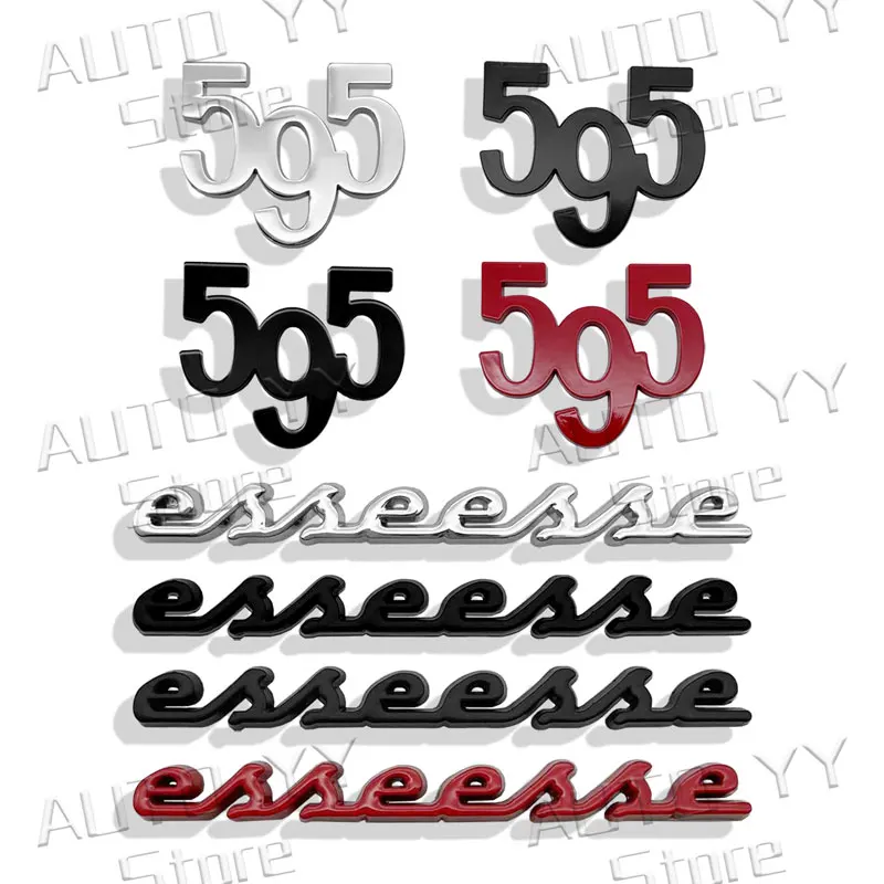 Etiqueta engomada del guardabarros del emblema del logotipo del maletero trasero del coche de Metal 3D 595 para Abarth 500 695 595 accesorios de insignia de competición Esseesse