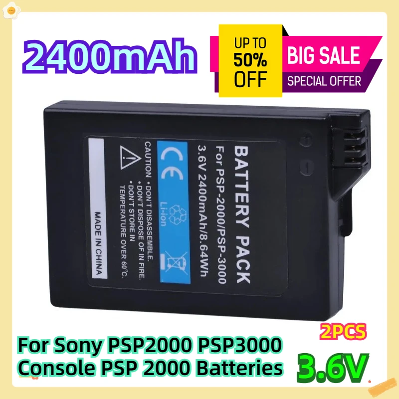 

For Sony PSP2000 PSP3000 Console PSP 2000 Batteries 3.6V 2400mAh
