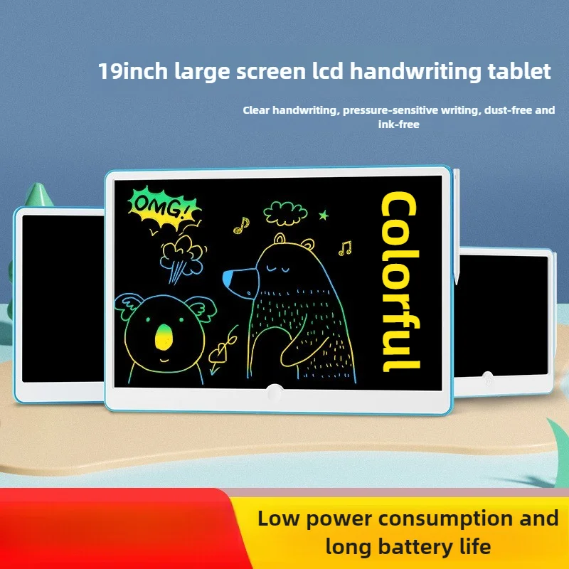 Papan tulisan tangan LCD 19 inci, papan tulis elektronik lukisan dan grafiti, penggunaan di rumah warna layar besar, papan latihan, papan tulis