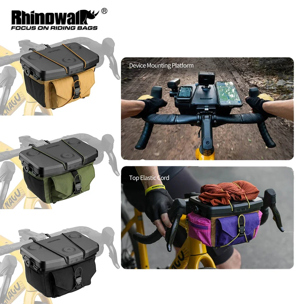 Rhinowalk Bike Handlebar Bag 3.3L Space Station Quick Release Front Bag Modular Multi-Compartment With Rain Cover Accessories