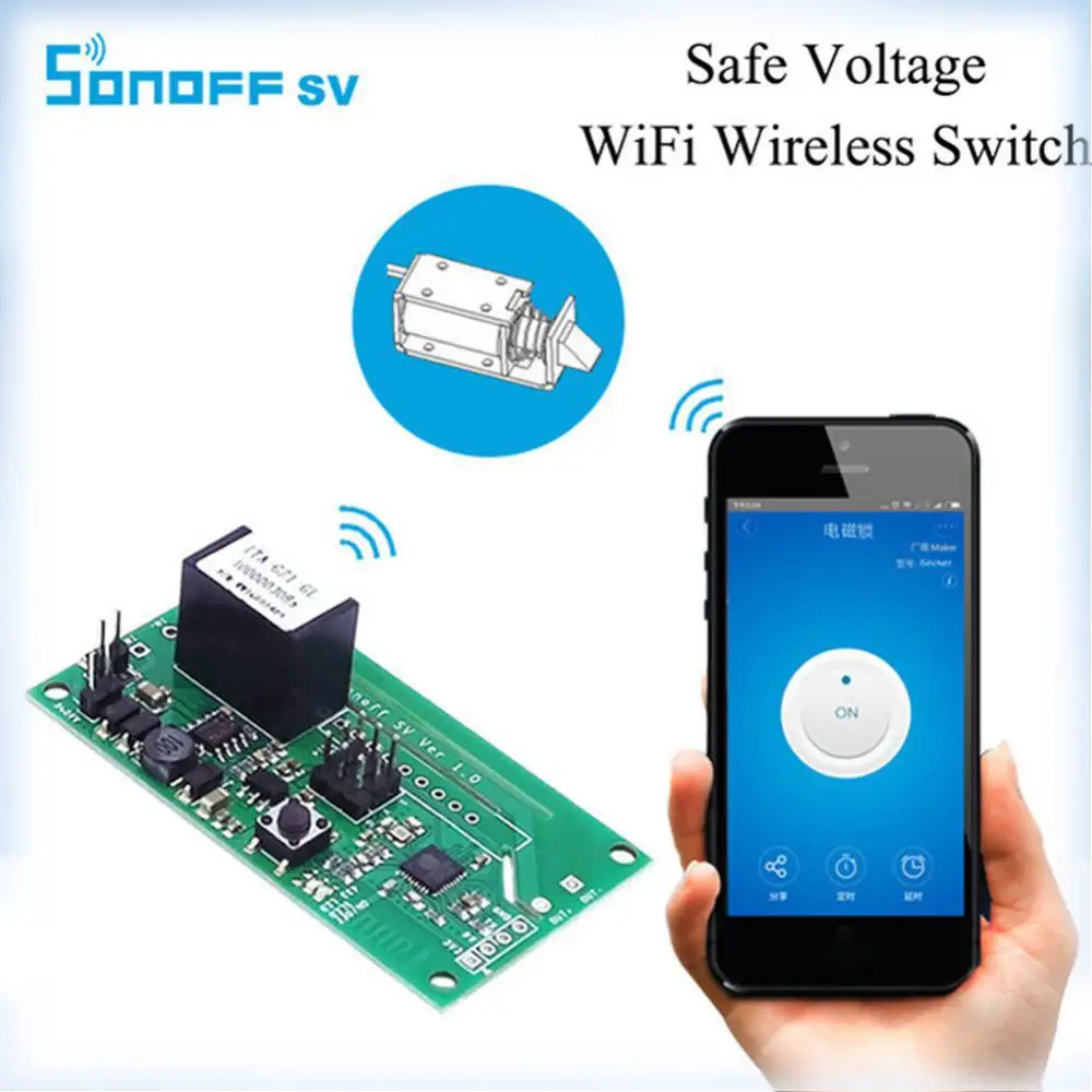 SONOFF SV Wifi Smart Switch Safe Voltage 5-24V Wireless Smart Home Relay Module Support Secondary Development Works With Alexa