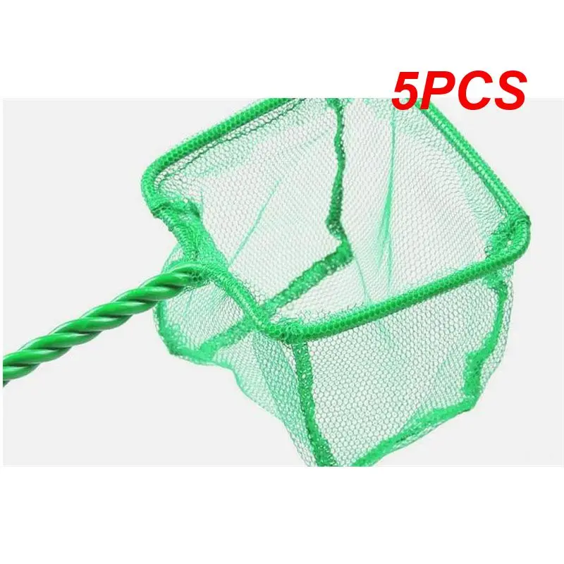 5PCS Portable Fish Net Long Handle Square Aquarium Accessories Fish Tank Landing Net Fishing Net Fish Floating Objects Cleaning