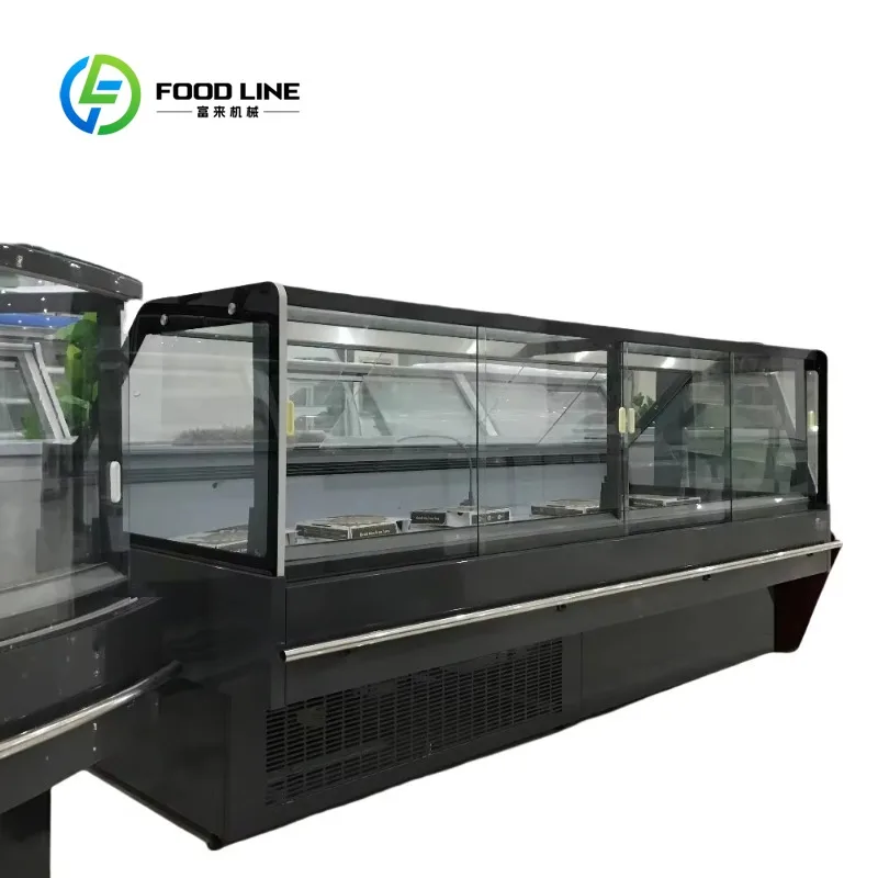 Customized size supermarket deli meat deli display refrigerator cabinet display meat display freezer